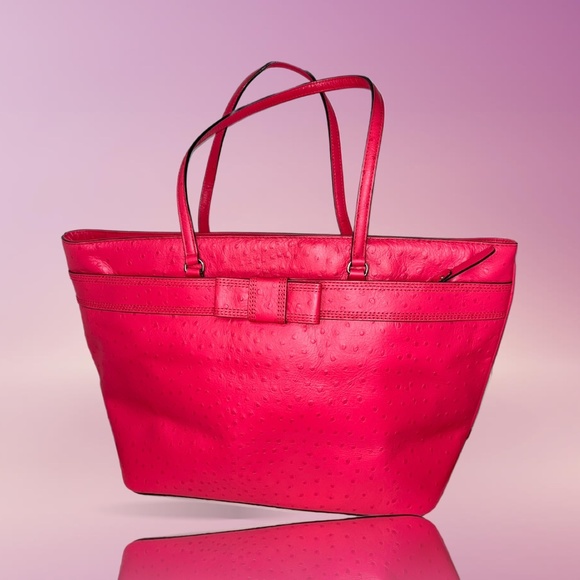 kate spade Handbags - Kate Spade Ostrich Leather Harmony Valencia Road Bow Tote w/Dust Cover